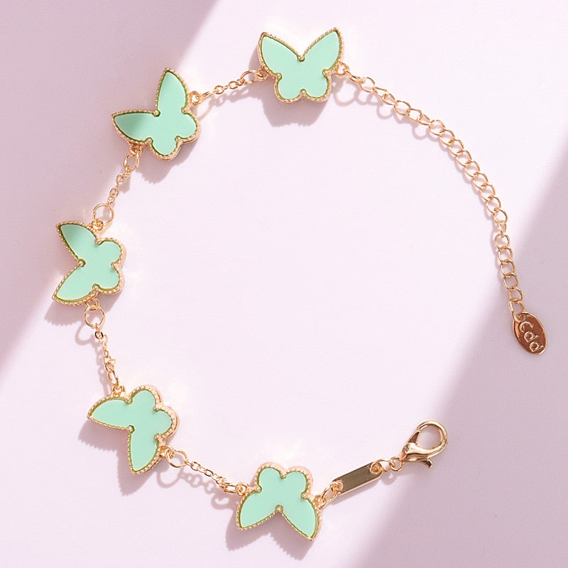 Butterfly Flower Love Heart Bracelet